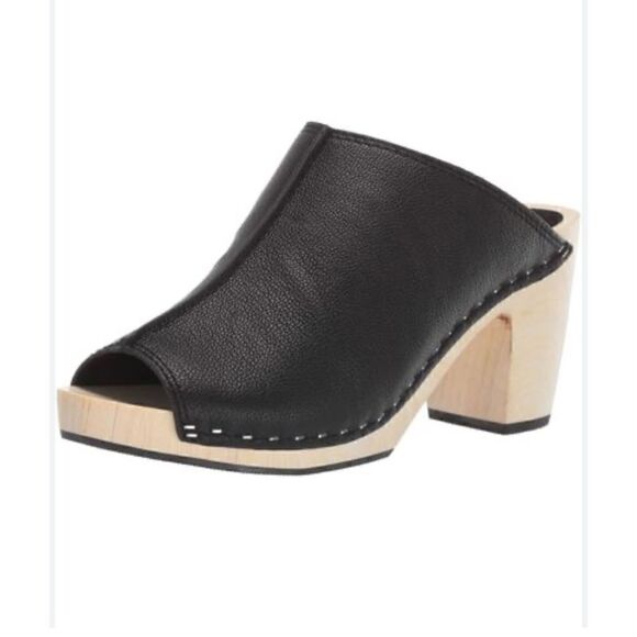 NEW Kelsi Dagger Boulder Open Toe Black Clogs Size 8 - Picture 1 of 8